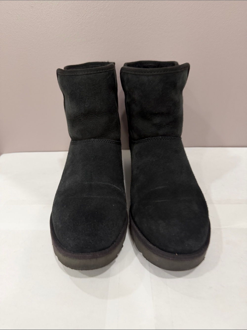 Women's UGG Kristin Black Suede Short Wedge Ankle Boots
